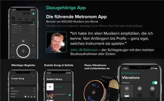 Dazugehörige App soundbrenner Metronom John JR Robinson Schlagzeuger  Studioaufnahmen aller Zeiten